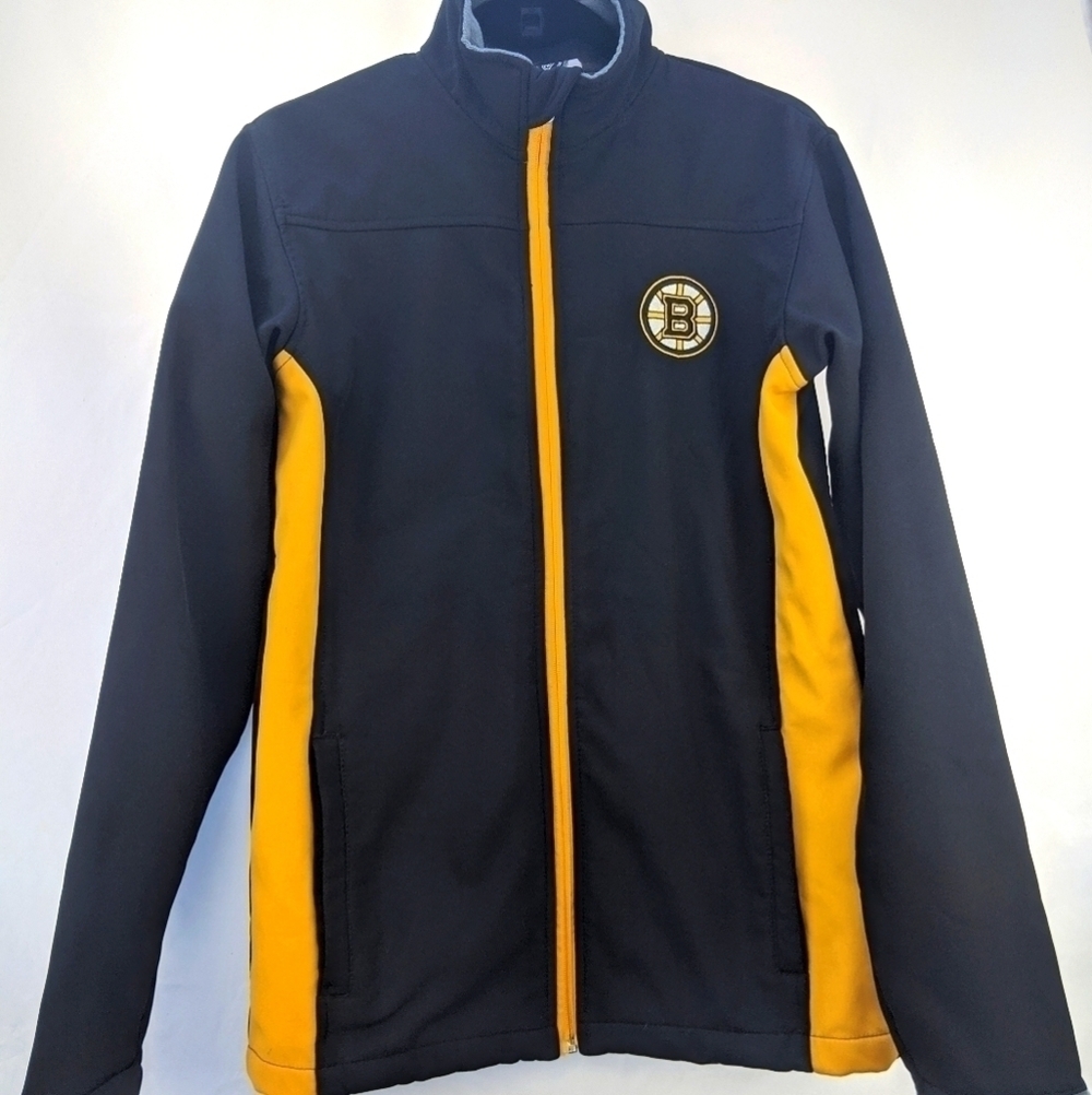 Boston Bruins NHL Softshell Fleece Lined Zip Jacket Embroidered Logo Mens S